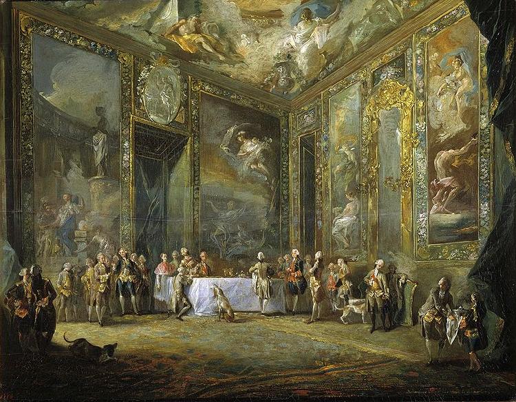 Luis Paret y alcazar Carlos III comiendo ante su corte oil painting image
